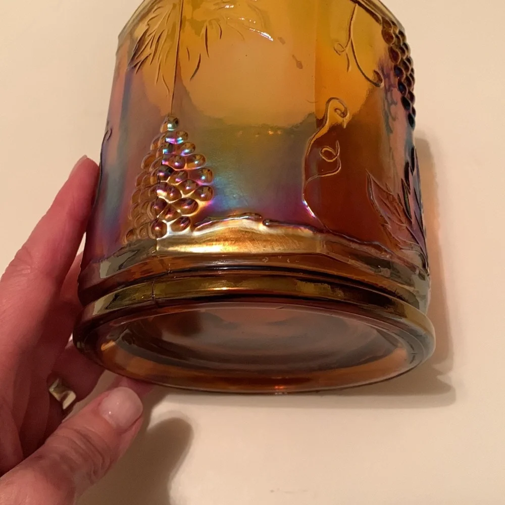 Vintage Amber Carnival Glass Wine Holder